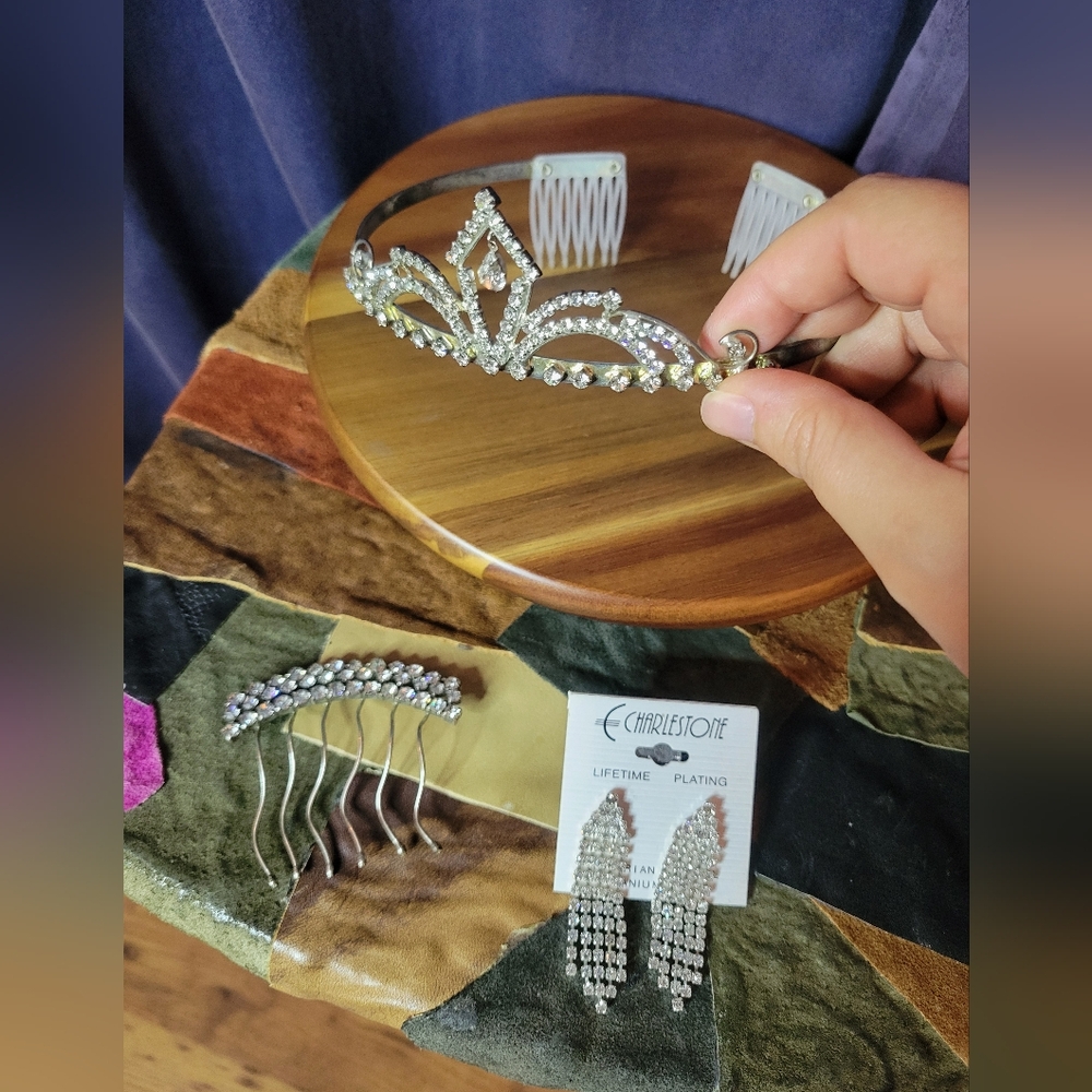 Wedding Tiara, Earrings & Hair Accessory, Only Worn Once